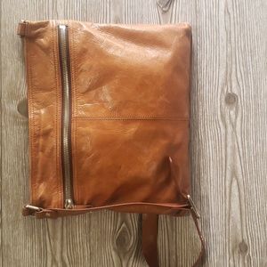 HOBO crossbody orange burnt distress leather bag